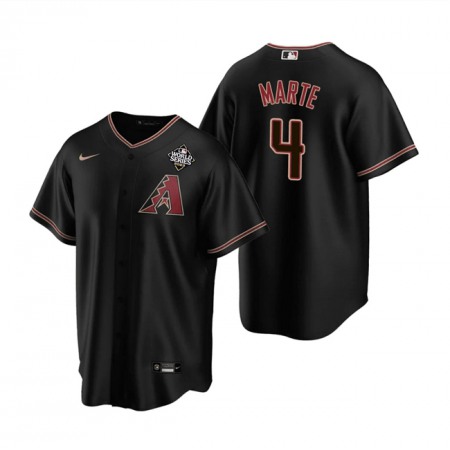 Men's Arizona Diamondbacks #4 Ketel Marte Black 2023 World Series Cool Base Stitched Baseball Jersey Men's Arizona Diamondbacks #4 Ketel Marte Black 2023 World Series Cool Base Stitched Baseball Jersey