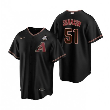 Men's Arizona Diamondbacks #51 Randy Johnson Black 2023 World Series Cool Base Stitched Baseball Jersey Men's Arizona Diamondbacks #51 Randy Johnson Black 2023 World Series Cool Base Stitched Baseball Jersey