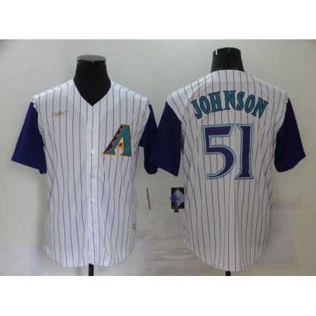 Men's Arizona Diamondbacks #51 Randy Johnson White Throwback Cool Base Stitched Jersey Men's Arizona Diamondbacks #51 Randy Johnson White Throwback Cool Base Stitched Jersey