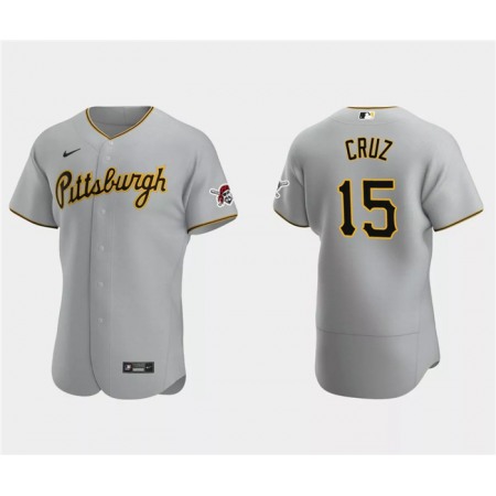 Men's Pittsburgh Pirates #15 Oneil Cruz Grey Flex Base Stitched Baseball Jersey