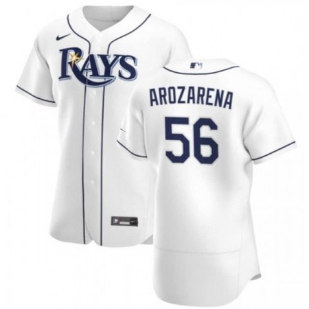Men's Tampa Bay Rays #56 Randy Arozarena White Flex Base Stitched Jersey Men's Tampa Bay Rays #56 Randy Arozarena White Flex Base Stitched Jersey