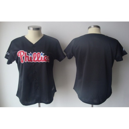 Phillies Blank Black Women's Fashion Stitched MLB Jersey Phillies Blank Black Women's Fashion Stitched MLB Jersey