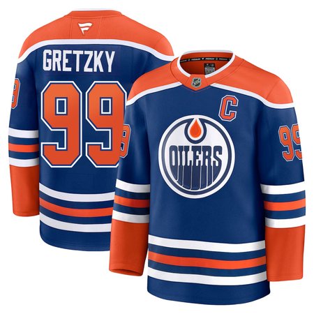 Men's Edmonton Oilers #99 Wayne Gretzky Royal Home Premium Jersey