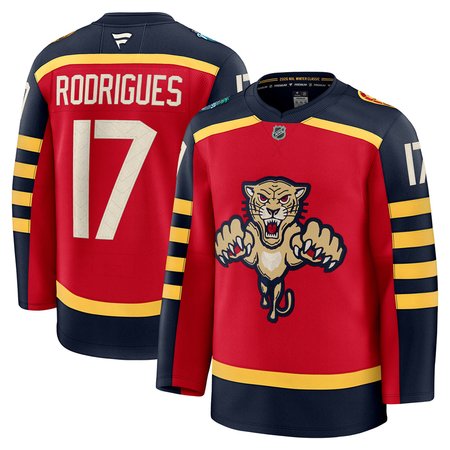 Men's Florida Panthers #17 Evan Rodrigues Red NHL 2026 Winter Classic Premium Jersey