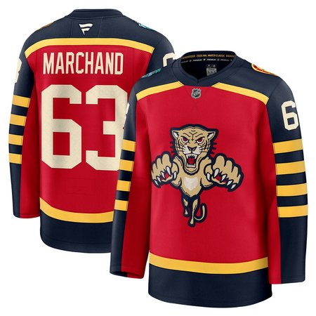 Men's Florida Panthers #63 Brad Marchand Red NHL 2026 Winter Classic Premium Jersey