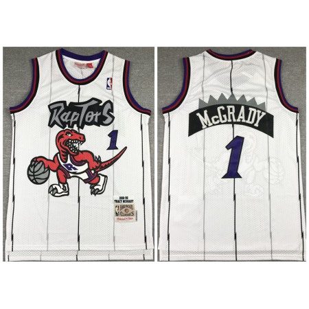 Men's Toronto Raptors #1 Tracy Mcgrady White Throwback Stitched Jersey Men's Toronto Raptors #1 Tracy Mcgrady White Throwback Stitched Jersey
