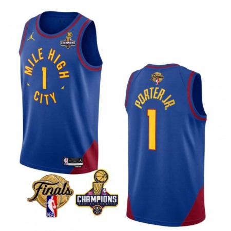 Men's Denver Nuggets #1 Michael Porter Jr. Blue 2023 Nuggets Champions Patch And Finals Patch Statemenr Edition Stitched Basketball Jersey Men's Denver Nuggets #1 Michael Porter Jr. Blue 2023 Nuggets Champions Patch And Finals Patch Statemenr Edition Stitched Basketball Jersey