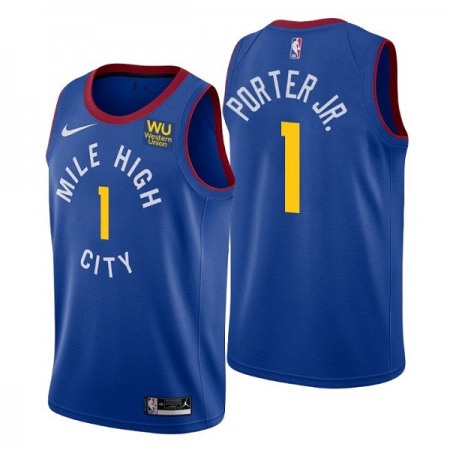 Men's Denver Nuggets #1 Michael Porter Jr. Blue Stitched Jersey Men's Denver Nuggets #1 Michael Porter Jr. Blue Stitched Jersey