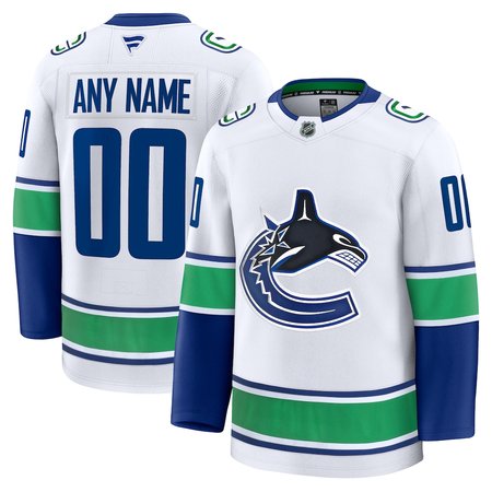 Men's Vancouver Canucks White Away Premium Custom Jersey