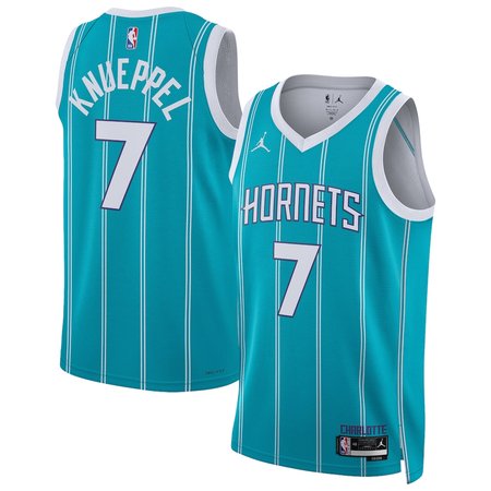 Youth Charlotte Hornets #7 Kon Knueppel Teal Swingman Icon Edition Jersey