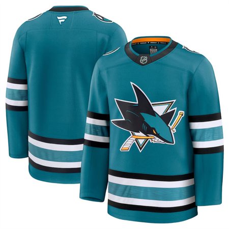 Men's San Jose Sharks Blank Teal 2024-25 Home Stitched Hockey Premium Jersey
