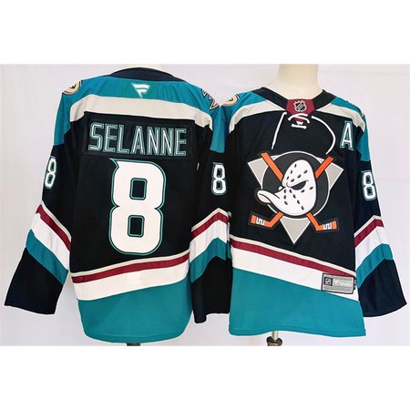 Youth Anaheim Ducks #8 Teemu Selanne Black/Teal 2024-25 Stitched Jersey