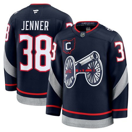 Men's Columbus Blue Jackets #38 Boone Jenner Navy 2024-25 With C Patch Stitched Hockey Premium Jersey