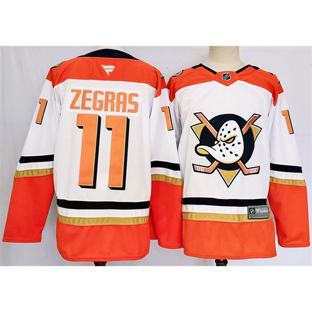 Youth Anaheim Ducks #11 Trevor Zegras White/Orange 2024-25 Stitched Jersey