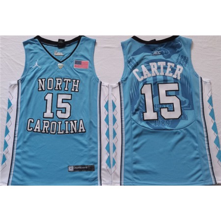 Men's North Carolina Tar Heels #15 Vince Carter Blue Stitched Jersey