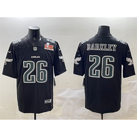 Men's Philadelphia Eagles #26 Saquon Barkley Black 2025 Super Bowl LIX Patch Fashion Vapor Untouchable Limited Stitched Football Jersey Men's Philadelphia Eagles #26 Saquon Barkley Black 2025 Super Bowl LIX Patch Fashion Vapor Untouchable Limited Stitched Football Jersey