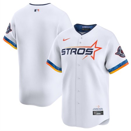 Men's Houston Astros Blank White 2025 City Connect Limited Stitched Baseball Jersey