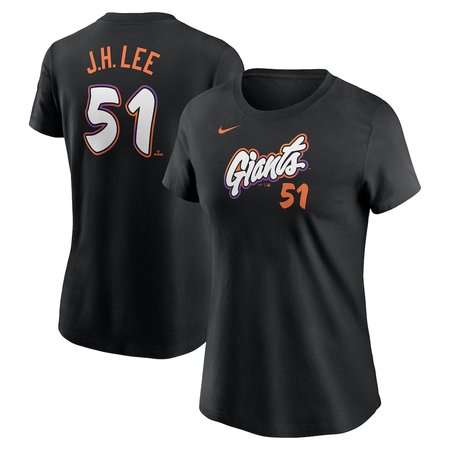 Women's San Francisco Giants Jung Hoo Lee Anthracite 2025 City Connect Fuse Name & Number T-Shirt
