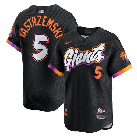 Men's San Francisco Giants #5 Mike Yastrzemski Anthracite 2025 City Connect Limited Jersey