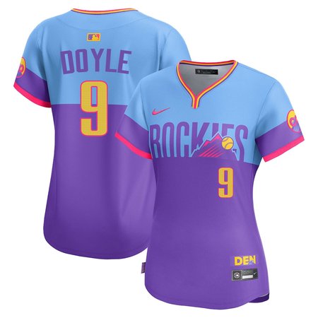 Women's Colorado Rockies #9 Brenton Doyle Nike Purple/Light Blue 2025 City Connect Elite Player Jersey