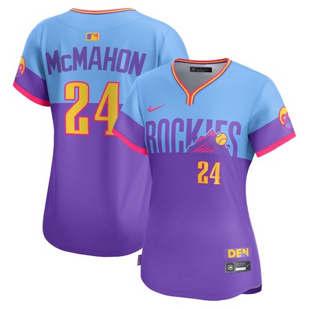 Women's Colorado Rockies #24 Ryan McMahon Nike Purple/Light Blue 2025 City Connect Limited Player Jersey