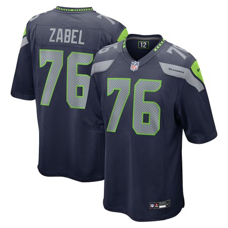 Men's Seattle Seahawks #1 Grey Zabel Nike Navy 2025 NFL Draft First Round Pick Game Jersey