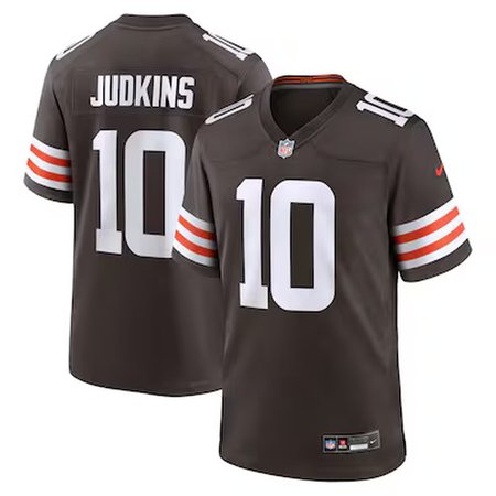 Men's Cleveland Browns #00 Quinshon Judkins Nike Brown 2025 NFL Draft Game Jersey