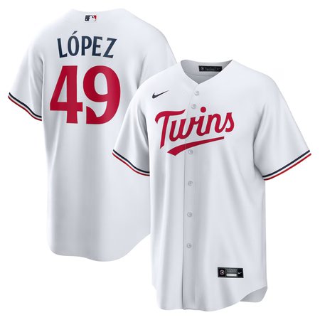 Men's Minnesota Twins #49 Pablo Lopez Nike White Home Replica Player Jersey
