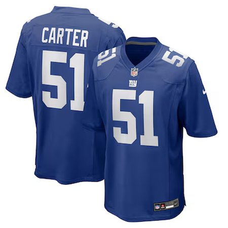 Men's New York Giants #1 Abdul Carter Nike Royal 2025 NFL Draft First Round Pick Game Jersey