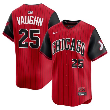 Youth Chicago White Sox #25 Andrew Vaughn Red/Black 2025 City Connect Limited Player Jersey