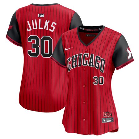 Women's Chicago White Sox #30 Corey Julks Red/Black 2025 City Connect Limited Player Jersey