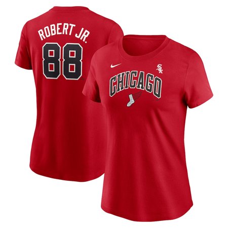 Women's Chicago White Sox Luis Robert Jr. Red 2025 City Connect Fuse Name & Number T-Shirt