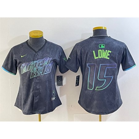 Women's Tampa Bay Rays #15 Josh Lowe Charcoal 2024 City Connect Limited Stitched Baseball Jersey(Run Small) Women's Tampa Bay Rays #15 Josh Lowe Charcoal 2024 City Connect Limited Stitched Baseball Jersey(Run Small)