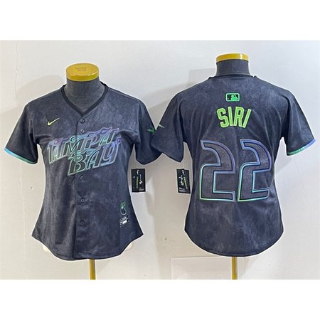 Women's Tampa Bay Rays #22 Jose Siri Charcoal 2024 City Connect Limited Stitched Baseball Jersey(Run Small) Women's Tampa Bay Rays #22 Jose Siri Charcoal 2024 City Connect Limited Stitched Baseball Jersey(Run Small)