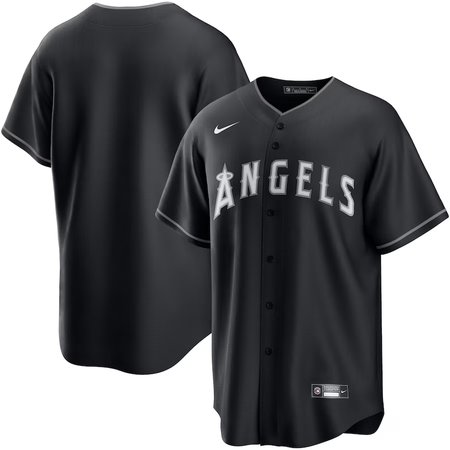 Men's Los Angeles Angels Nike Black Lights Out Replica Jersey