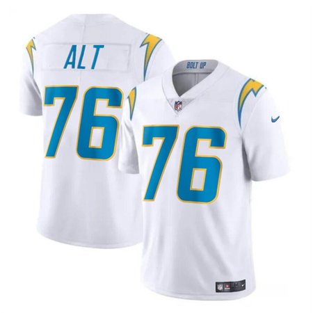 Men's Los Angeles Chargers #76 Joe Alt White 2024 Draft Vapor Limited Stitched Football Jersey Men's Los Angeles Chargers #76 Joe Alt White 2024 Draft Vapor Limited Stitched Football Jersey