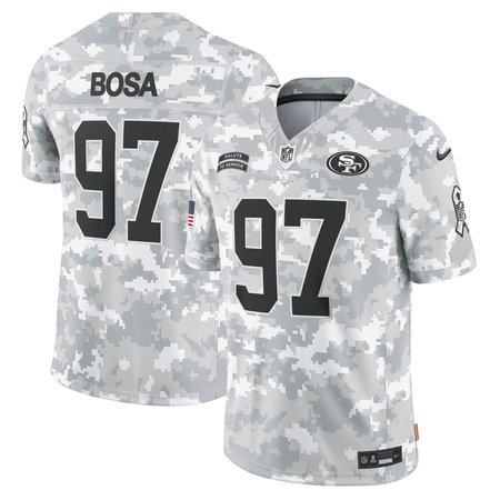 Men's San Francisco 49ers Nick Bosa Nike Arctic Camo 2024 Salute to Service Limited Jersey Men's San Francisco 49ers Nick Bosa Nike Arctic Camo 2024 Salute to Service Limited Jersey
