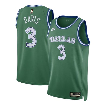 Men's Dallas Mavericks #3 Anthony Davis Green 2025/26 Hardwood Classics Jersey