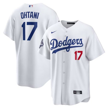 Men's Los Angeles Dodgers #17 Shohei Ohtani Nike White 2025 World Series Champions Home Limited Jersey