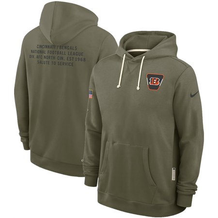 Men's Cincinnati Bengals Olive 2025 Salute to Service Pullover Hoodie
