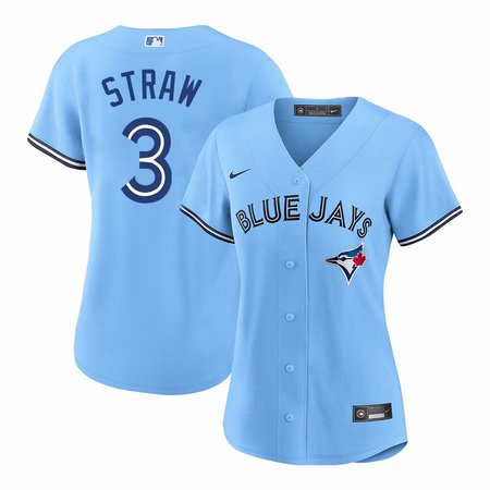Women's Toronto Blue Jays #3 Myles Straw Nike Blue Home Replica Jersey