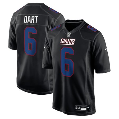 Men's New York Giants #6 Jaxson Dart Carbon Black Fashion Game Jersey