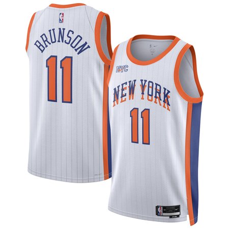 Unisex New York Knicks Jalen Brunson Nike White 2024/25 Swingman Player Jersey - City Edition Unisex New York Knicks Jalen Brunson Nike White 2024/25 Swingman Player Jersey - City Edition
