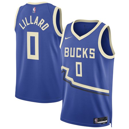 Unisex Milwaukee Bucks Damian Lillard Nike Royal 2024/25 Swingman Player Jersey - City Edition Unisex Milwaukee Bucks Damian Lillard Nike Royal 2024/25 Swingman Player Jersey - City Edition