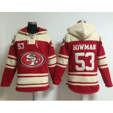 49ers #53 NaVorro Bowman Red Sawyer Hoodie Sweatshirt NFL Hoodie