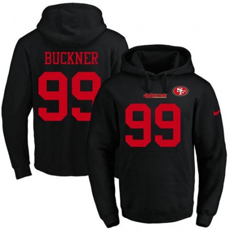 49ers #99 DeForest Buckner Black Name & Number Pullover NFL Hoodie