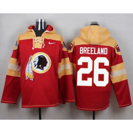 Redskins #26 Bashaud Breeland Burgundy Red Player Pullover NFL Hoodie