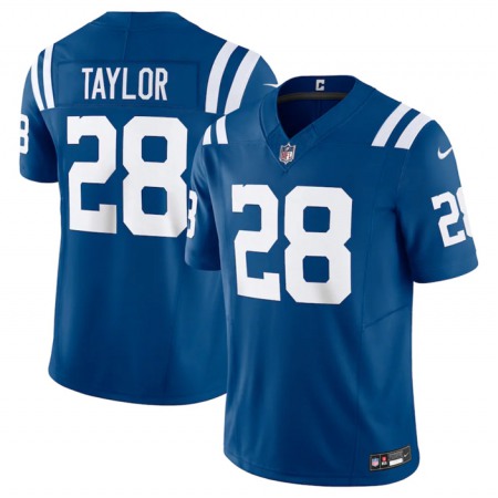 Men's Indianapolis Colts #28 Jonathan Taylor Blue 2023 F.U.S.E Vapor Untouchable Stitched Football Jersey Men's Indianapolis Colts #28 Jonathan Taylor Blue 2023 F.U.S.E Vapor Untouchable Stitched Football Jersey