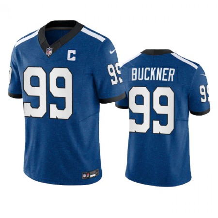 Men's Indianapolis Colts #99 DeForest Buckner Royal 2023 F.U.S.E. Indiana Nights Limited Stitched Football Jersey Men's Indianapolis Colts #99 DeForest Buckner Royal 2023 F.U.S.E. Indiana Nights Limited Stitched Football Jersey