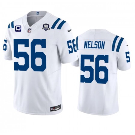 Men's Indianapolis Colts #56 Quenton Nelson White 2023 F.U.S.E. 40th Anniversary With 3-Star C Patch Vapor Untouchable Limited Stitched Football Jersey Men's Indianapolis Colts #56 Quenton Nelson White 2023 F.U.S.E. 40th Anniversary With 3-Star C Patch Vapor Untouchable Limited Stitched Football Jersey